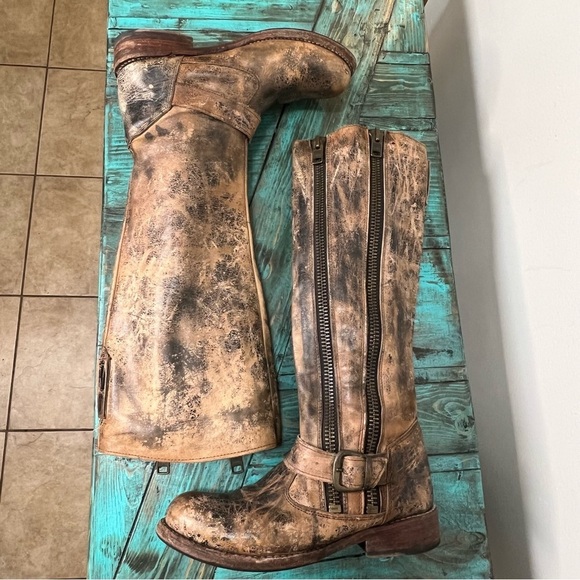 Bed Stu Tango Double Zip Tall Distressed Leather Boots Size 6 - Picture 8 of 14